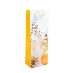 Family Božićna poklon vrećica za boce - papirna - 360 x 127 x 83 mm - 4 vrste / pakiranje