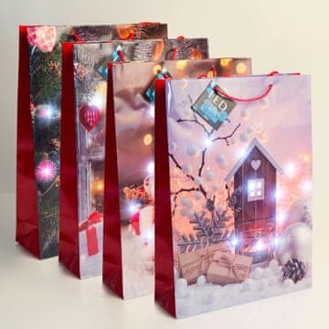 Family Božićna poklon vrećica XL s LED anđeoskim svjetlima 330 x 102 x 457 mm - 4 reda / kom.