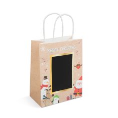 Family Božićna poklon vrećica L - "Craft" papir Kreativna površina za crtanje - 178 x 102 x 228 mm - 2 reda / kom.