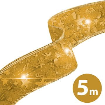 Family Božićna LED traka - zlatna - 5 m x 5 cm - 50 LED dioda - USB