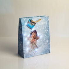 Family Božićna poklon vrećica L s LED anđeoskim svjetlima 178 x 102 x 228 mm - 4 reda / kom.