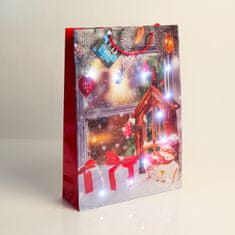 Family Božićna poklon vrećica XL s LED anđeoskim svjetlima 330 x 102 x 457 mm - 4 reda / kom.