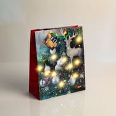 Family Božićna poklon vrećica L s LED anđeoskim svjetlima 178 x 102 x 228 mm - 4 reda / kom.