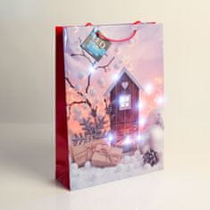 Family Božićna poklon vrećica XL s LED anđeoskim svjetlima 330 x 102 x 457 mm - 4 reda / kom.