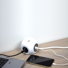 ACT AC2410 produžni kabel 3x 220V / 3x USB A 3m bijeli