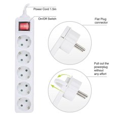 ACT Električni razdjelnik AC2455 s prekidačem 5DIN 1,5 m bijeli