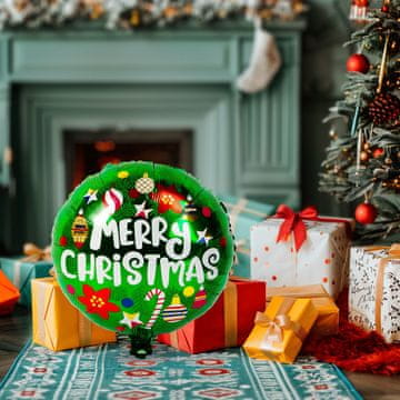 Family 3D božićni balon - aluminijska folija - Sretan Božić - 45 cm