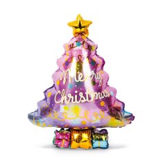 Family 3D božićni balon - aluminijska folija - božićno drvce - 58 x 83 cm
