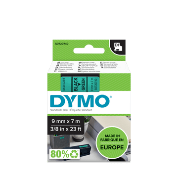 Dymo 40919 (S0720740) D1 poliesterske naljepnice, crne na zelenoj podlozi