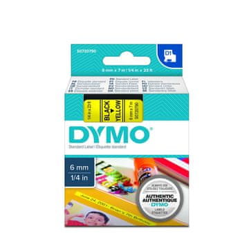 Dymo 43618 (S0720790) D1 crna na žutoj 6mm x 7m, za naljepnice
