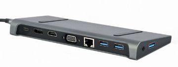 Gembird A-CM-COMBO9-02 USB Type-C 9 u 1 priključna stanica (Hub3.2 + HDMI + DisplayPort + VGA + PD + LAN + stereo zvuk)