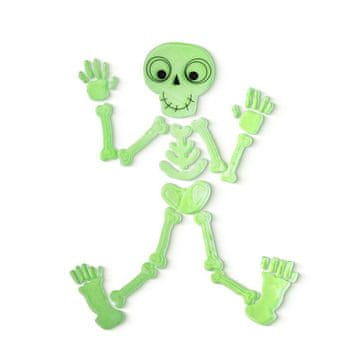 Family Dekoracija za prozor za Noć vještica koja svijetli u mraku - kostur - 24 x 15 cm