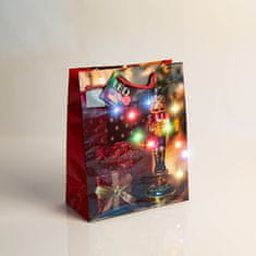 Family Božićna poklon vrećica L s LED anđeoskim svjetlima 178 x 102 x 228 mm - 4 reda / kom.