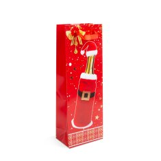 Family Božićna poklon vrećica za boce - papirna - 360 x 127 x 83 mm - 4 vrste / pakiranje