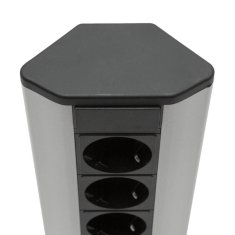 Delight 20484 4 x 250V, 16A, 2 x USB 1,5m produžni kabel 4DIN 1,5 m aluminijski crni