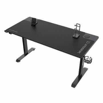 Ultradesk igraći stol MOMENTUM crni, 152,5x70 cm, 75,5 cm, s XXL podlogom za miša, slušalicama, držačem za piće i mobitel