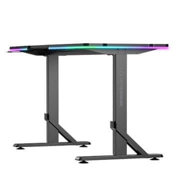 Ultradesk igraći stol IRON CRNI, 132,5x60,5 cm, 71-81 cm, mehanički podesiva visina, RGB rasvjeta
