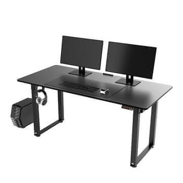 Ultradesk UPLIFT radni stol, električno podesiva visina, 160X75 cm, 74-116 cm, s XXL podlogom za miš, crna