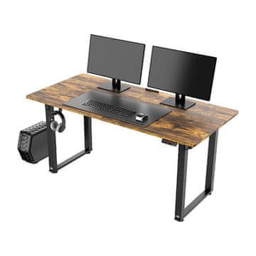Ultradesk UPLIFT radni stol, rajva, električno podesiva visina, 160X75 cm, 74-116 cm, s XXL podlogom za miša