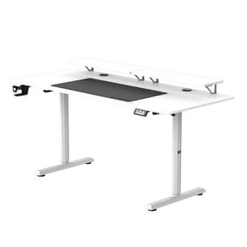 Ultradesk HIGHLANDER XXL WHITE računalni stol, električno podesiva visina, 160X70 cm, 72-117 cm, bijela
