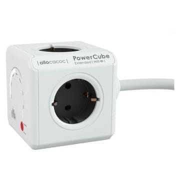 Allocacoc PowerCube 9710/DEEXWF sivi Prošireni Wifi mrežni razdjelnik 4DIN 1,5 m