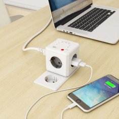 Allocacoc PowerCube 9710/DEEXWF sivi Prošireni Wifi mrežni razdjelnik 4DIN 1,5 m