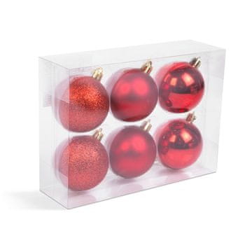 Family Set ukrasa za božićno drvce - crveni - 6 dijelova