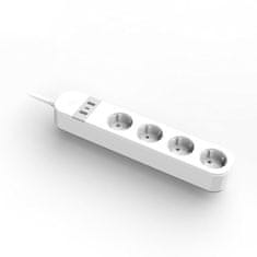 Gembird Gambird TSL-PS-S4U-01-W pametni produžni kabel s USB punjačem, 4 utičnice, bijeli
