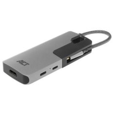 ACT AC7021 USB-C na HDMI 4K adapter Hub USB-C, 2xUSB-A, 2xUSB-C, 1xHDMI, čitač kartica