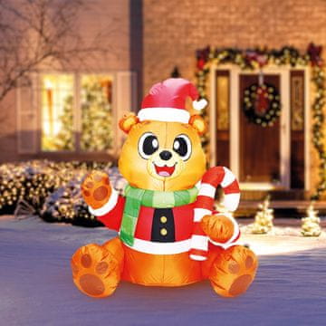 Family Napuhani božićni medvjed 150 cm, 6 bijelih LED lampica, IP44 - 240 V