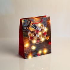 Family Novogodišnja poklon vrećica L s LED svjetlima 178 x 102 x 228 mm - 2 reda / kom., SRETNA NOVA GODINA