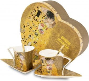 ZAKLADNICA DOBRIH I. Komplet za kavu od porculana s dekorom Gustava Klimta i motivom Poljub