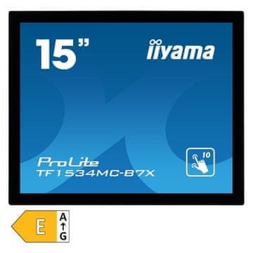 iiyama ProLite monitor, 38 cm (15"), 4:3, osjetljiv na dodir, interaktivni (TF1534MC-B7X)