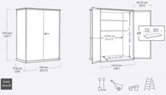KETER Keter Signature vrtni ormarić 1400 L DECOCOAT, orah, 140×74×170 cm