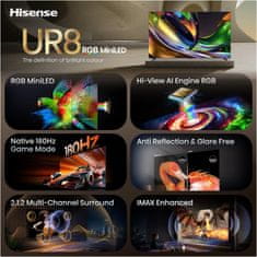 Hisense 100UR8S 4K UHD TV, VIDAA Smart OS