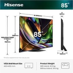 Hisense 85UR8S 4K UHD televizor, VIDAA Smart OS