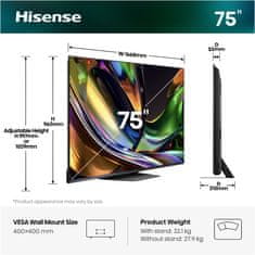 Hisense 75UR8S 4K UHD TV, VIDAA Smart OS