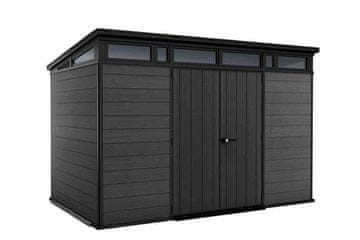 KETER Elegantna kućica CORTINA 11x7 - siva antracit boja, vodootporna baza