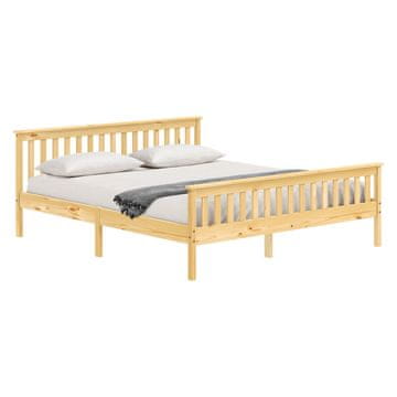eoshop Dvokrevetni krevet TORINO 180x200 cm, masivni bor, lakirani, s letvičastim okvirom