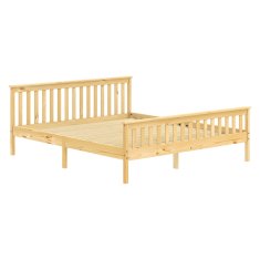 eoshop Dvokrevetni krevet TORINO 180x200 cm, masivni bor, lakirani, s letvičastim okvirom