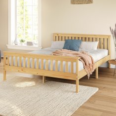 eoshop Dvokrevetni krevet TORINO 180x200 cm, masivni bor, lakirani, s letvičastim okvirom