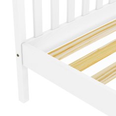 eoshop Dvokrevetni krevet Torino 180x200 cm, masivni bor, bijeli lak, s podnicom