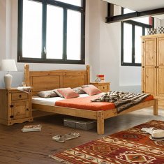 eoshop Dvokrevetni krevet Corona 180x200 cm, masivni bor, voštani završetak meda