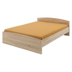 eoshop Bračni krevet 160x200 cm Sonoma hrast, laminat, uzglavlje, bez podnice i madraca