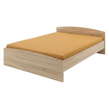 eoshop Bračni krevet 160x200 cm Sonoma hrast, laminat, uzglavlje, bez podnice i madraca