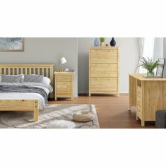 eoshop Bračni krevet TORINO 160x200 cm, masivna borovina, lakirani završetak