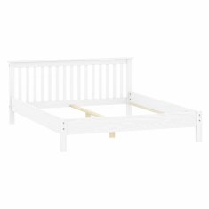 eoshop Bračni krevet TORINO 180x200 cm, masivna borovina, bijeli lak