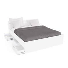 eoshop Multifunkcionalni krevet MICHIGAN 160x200 cm, biserno bijeli, s 2 ladice