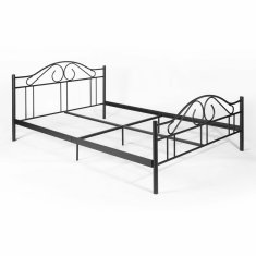 eoshop Metalni bračni krevet PORTO 140x200 cm, crni okvir