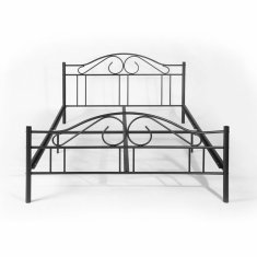 eoshop Metalni bračni krevet PORTO 140x200 cm, crni okvir